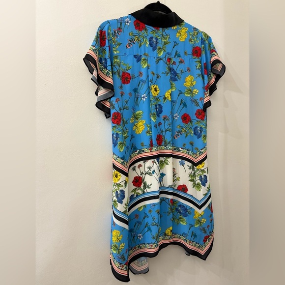 Alice + Olivia Asymmetrical Blue and White Floral Dress - silk blend - XS - Picture 7 of 7